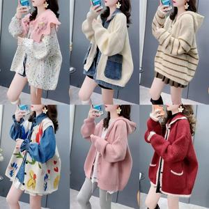 Thiết Kế Thương Hiệu Sang Trọng Jacquard Cashmere Đan Áo Len Thanh Lịch Dài Tay Áo Áo Khoác Mùa Đông Cổ Điển Mô Hình Sọc Dày Len - Product Image 2