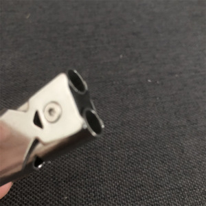 Metal Double Barreled Popping Whistle Stainless Steel High Frequency Rescue Outdoor Portable Keychain Durable - Product Image 3