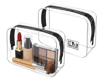 Trousse de Toilette Transparente Homologuée TSA pour Hommes et Femmes, Accessoires de Voyage, Trousse Cosmétique Format Quart