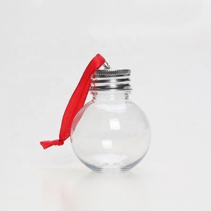 Botella de Plástico Transparente de 50 ml, Colgante Decorativo Navideño para Exteriores, Botella para Beber Jugo con Forma de Bola y Tapa Plateada - Product Image 6