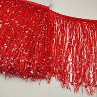 Brillant 20cm Nylon Gland Sequin Chainette Franges Lacets Garniture pour Robe De Danse Crypté Épaissi
