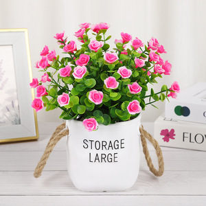 Maceta Decorativa con Rosas Artificiales, Maceta Grande para Decoración del Hogar o Escritorio, Bonsái de Flores Artificiales - Product Image 4