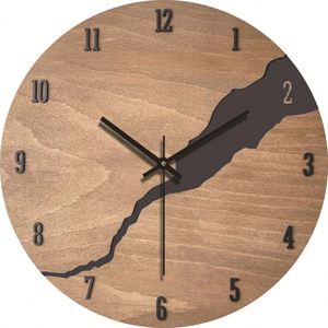 Supplier Modern Wood Grain Silent <b>Decorative</b> <b>Wall</b> <b>Clock</b> Gift for Living Room & Bedroom With World Time - Product Image 1