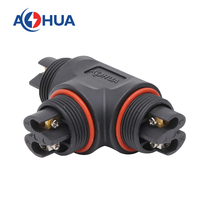 AOHUA distributeur d'alimentation faisceau de câblage M20 4 broches en forme de T connecteur répartiteur de câble IP67 IP68 type étanche