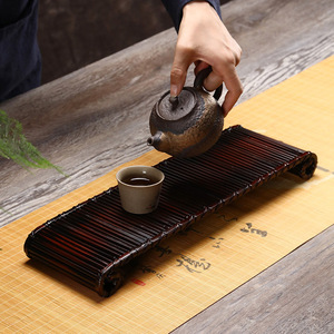 Bamboo Tea <b>Tray</b> Rectangular Foldable Collapsible <b>Large</b> For Tableware Traditional Chinese Design - Product Image 2