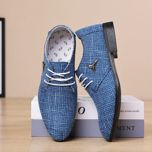 Chaussures simples à semelle souple respirante à coupe basse et pointue pour les affaires Chaussures simples formelles à surface en toile confortables pour les quatre saisons pour hommes - Product Image 3