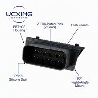 348302001 MX150 커넥터 90도 직각 20핀 3.5mm 피치 15A 밀폐형 헤더 (자동차 배선 시스템용, RoHS 준수)