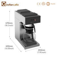 Machine à café commerciale 2,2 L, machine à café automatique à goutte à goutte pour la restauration, avec 2 plaques chauffantes, machine à café intelligente pour café