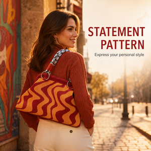 Bolso de Hombro de Poliéster Tejido Vintage Personalizado para Mujer, Bolso Casual con Asa y Diseño Floral para el Día a Día, Viajes y Vacaciones - Product Image 3