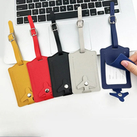Étiquette de bagage portable en cuir PU avec sangle réglable, protection de la vie privée, pour voyages et déplacements professionnels – Offre Spéciale