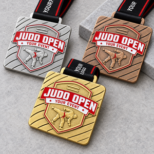 Medalla de Judo Personalizada, Oro, Plata, Bronce, Grabado Personalizado, Aleación de Zinc, Premio para Eventos Deportivos, Torneos, Fabricación de Medallas OEM ODM - Product Image 1