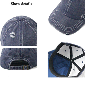 도매 저렴한 6 패널 사용자 정의 아빠 모자 사용자 정의 로고 씻어 고민 빈 야구 모자 로고 - Product Image 4