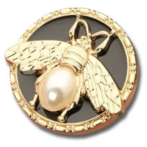 23Mm Sang Trọng 3D Động Vật <span class=keywords><strong>Epoxy</strong></span> Men Bee Hợp Kim May Chân Nút Phụ Kiện May Mặc Kim Loại May Trên Nút Cho Áo - Product Image 1