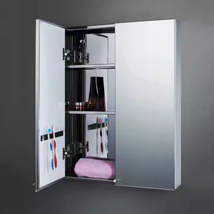 Prezzo a buon mercato 2 <span class=keywords><strong>porte</strong></span> 201 # Ss in acciaio inox armadietto <span class=keywords><strong>specchio</strong></span> bagno di vanità - Product Image 1