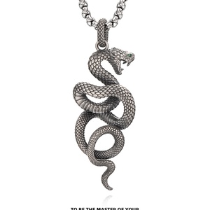 Collar con Colgante de Serpiente Vintage, Acero Inoxidable, Joyería Gótica Punk, Amuleto Retro con Serpiente, Collar de Moda para Hombre y Mujer - Product Image 3