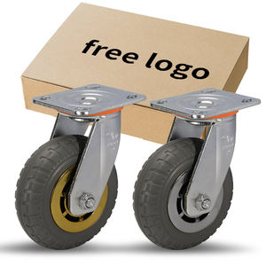 Roues pivotantes robustes à faible bruit grises de 4 pouces <span class=keywords><strong>Roue</strong></span> pivotante en caoutchouc verrouillable pour <span class=keywords><strong>remorque</strong></span> - Product Image 6