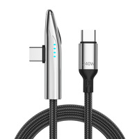 Cable de Datos de Carga Rápida con Doble Conector Tipo-C y Revestimiento Trenzado para Laptops de Juegos, Carga Súper Rápida de 240W, Totalmente Compatible con Teléfonos