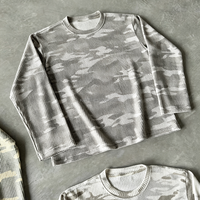 T-shirt en coton épais personnalisé avec impression intégrale camouflage, manches longues gaufrées, style streetwear – Fabricants