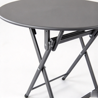 Nouvelle table pliante de terrasse en fer forgé, support métallique pliable, étanche, légère, ronde, pour repas en plein air