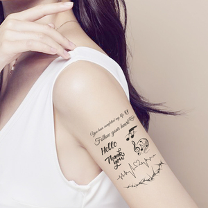 Nouveau <span class=keywords><strong>texte</strong></span> lettre ligne jus de plantes autocollants de <span class=keywords><strong>tatouage</strong></span> pour garçons et filles demi autocollants de <span class=keywords><strong>tatouage</strong></span> permanents pour les bras - Product Image 4
