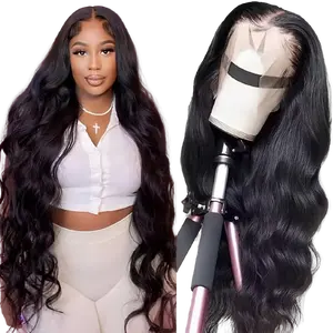 High Quality 150% 180% Density HD Lace Frontal Wig Raw Vietnamese Hair Wig Remy Hair Transparent Swiss Lace Wigs For Black Women