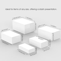 Taille personnalisée de luxe en acrylique nidification présentoir blanc ensemble pour cupcake dessert cosmétiques buffet alimentaire présentoir ensemble de cube