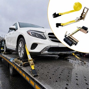 Attrezzi per il traino di veicoli in acciaio con cricchetto, strumenti per la riparazione di pneumatici e pattini per ruote auto per il recupero post-incidente - Product Image 2