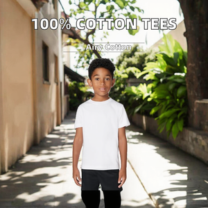 เสื้อยืดคอกลมสีขาวล้วน ผ้าฝ้ายแท้ 100% แขนสั้น สไตล์ลำลอง ไซส์ S ถึง 5XL รับออกแบบโลโก้ตามสั่ง (OEM) สำหรับผู้ชาย - Product Image 2