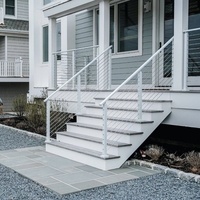 Kit de balustrade moderne sur mesure en câble d'acier inoxydable 316 blanc pour escalier, appartement, villa, hôtel - Résistant à l'eau et à la rouille