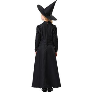 Disfraz de bruja para niños de Yi Xiaoyi, vestido largo negro con sombrero para fiesta de Halloween, traje de cosplay para niñas - Product Image 4