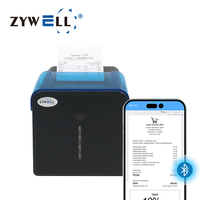 Imprimante thermique directe sans encre ZYWELL ZY905, petite imprimante de bureau BT pour les tickets de commande de restaurant et de cuisine