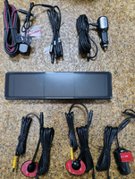 Kamera Dasbor 4 Kanal 4K Mirror Dash Cam 360 Derajat Pandangan Belakang 4 Lensa Perekam Dashboard Layar Sentuh IP 12" WIFI G-Sensor GPS 4 Kamera Terpisah