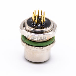 Een gecodeerde 9-pins M12-aansluitconnector PG9 schotpaneelmontage recht PCB-soldeer vrouwelijke waterdichte signaalinterface-adapter - Product Image 2