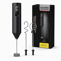 Mousseur à lait rechargeable Type-C, 3 vitesses, portatif, avec 3 fouets en acier inoxydable pour café, latte, matcha, œufs