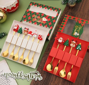 Cubiertos Dorados para Restaurante YUYANG, Juego de Cubiertos de Acero Inoxidable de 4 Piezas, Cuchara y Tenedor para Café y Postre con Caja de Regalo - Product Image 3