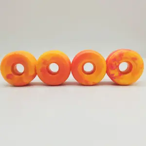 高品质56毫米102A圆锥形粉色和橙色混色街道滑板车轮