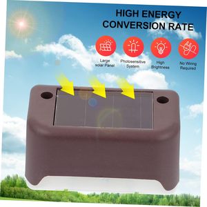 Outdoor Abs <b>Led</b> Solar Power Stair Step Fence Lamp Solar <b>Led</b> Garden Wall <b>Lights</b> - Product Image 2
