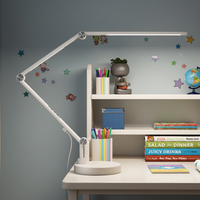 Lampe de bureau LED moderne en aluminium, design simple et flexible, double éclairage, protection oculaire, contrôle tactile, éclairage d'ambiance grand angle