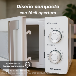 Forno a Microonde Grunkel 20L 700W Bianco con 6 Livelli di Potenza - Product Image 6