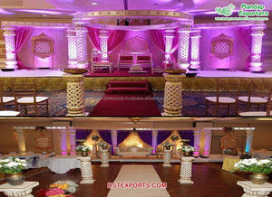 Escenario de recepción de gran boda, decoración de escenario de boda inspirada en Marruecos, conjunto de función de lujo para boda - Product Image 2