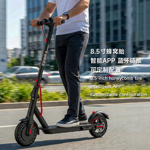 Trottinette électrique Zebra Sports avec pneus nid d'abeille de 8,5 pouces, pliable, pour les trajets urbains, avec contrôle par application - Product Image 1