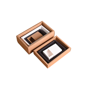 Ngăn Kéo Trượt Tay Áo Màu Đen Logo Tùy Chỉnh Hộp Đựng Quà Tái Chế Bằng Bìa Cứng Màu Nâu In Hộp Giấy Kraft Xà Phòng, Hộp Ngăn Kéo Sinh Thái - Product Image 2