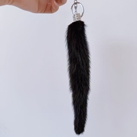 Porte-clés pendentif queue de vison en fourrure de haute qualité, nouveau modèle tendance, petit jouet en peluche queue de vison, accessoires pour sacs et clés de voiture pour femmes