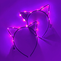 Mode lumière LED oreilles de chat bandeau lumineux brillant bandeaux fête d'anniversaire faveur fournitures tête accessoires