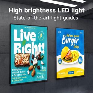 Letrero de Menú Deslizable de Pared con Marco Delgado, Caja de Luz Publicitaria LED de Vidrio Templado para Tiendas - Product Image 3