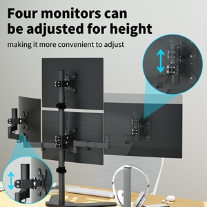 ML7864p 13 "-32" 10kg Quad <span class=keywords><strong>Monitor</strong></span> arm bàn núi Đen cong 4 bốn màn hình Màn hình đứng Bracket máy tính VESA núi - Product Image 6
