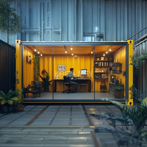 Easy Assemble Steel Structure 40ft Double Layer Glass Container Prefabricated <b>Office</b> <b>Building</b> Prefab House - Product Image 6