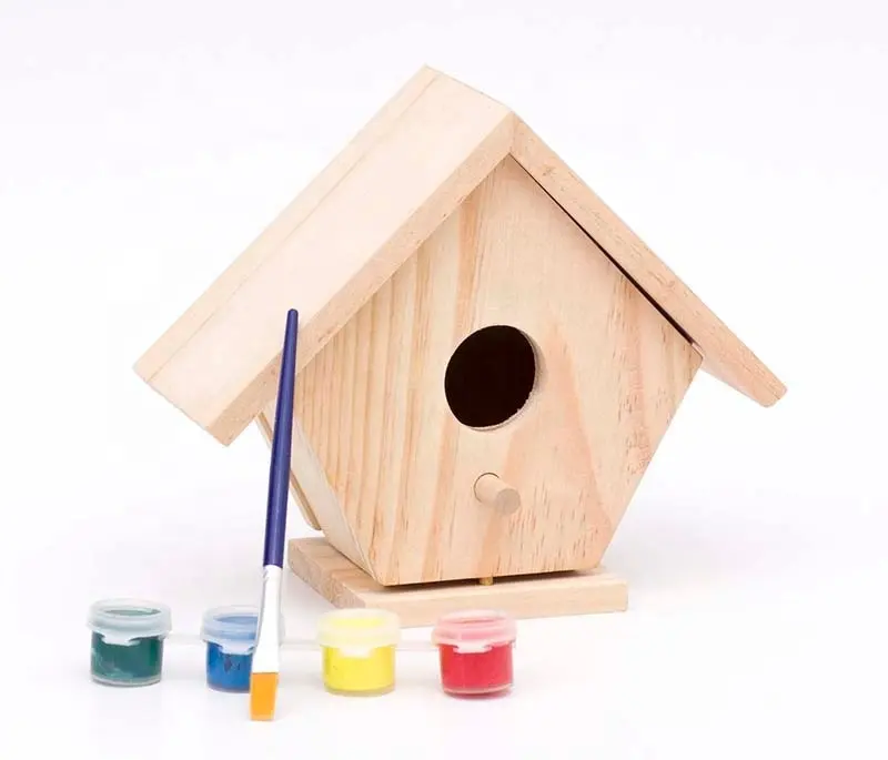 2023 Diy Houten Educatief Speelgoed Bouwen En Schilderen Uw Eigen Vogelhuis Kit Intelligent Speelgoed Voor Kinderen