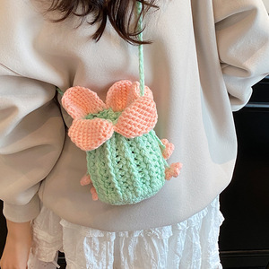 Bolso Bandolera Mini de <span class=keywords><strong>Ganchillo</strong></span> para Mujer y Niña, Tejido de Algodón Transpirable, Resistente al Desgaste, Suave, de Piel Sintética, para <span class=keywords><strong>Invierno</strong></span> - Product Image 3
