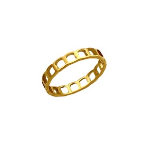 Geometric Hollow <b>Titanium</b> Steel <b>Ring</b> Gold Unisex Fashion Jewelry Gift - Product Image 5